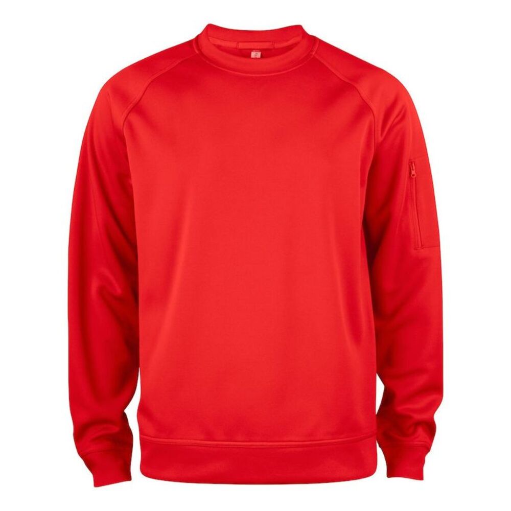 Clique Unisex Adult Basic Round Neck Active Sweatshirt / Red